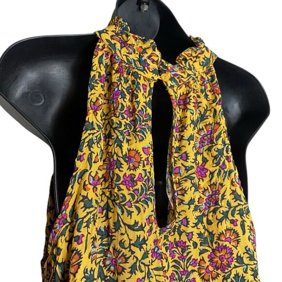 Cynthia Rowley Top Womens M Floral Boho High Neck Halter Sleeveless Tank NWT - Picture 8 of 13